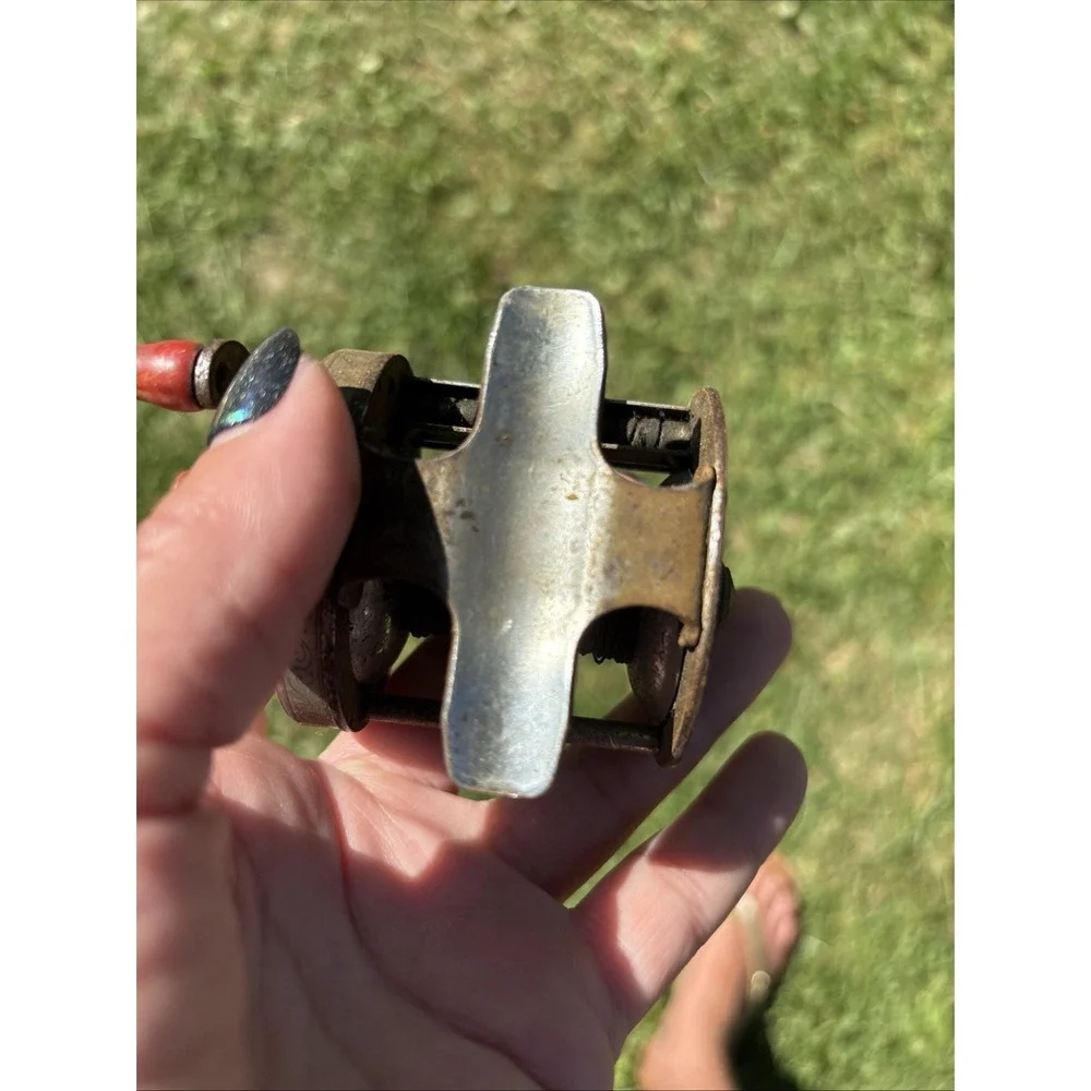 Red River Vintage Casting Fishing Reel - Red Handles, Metal Body